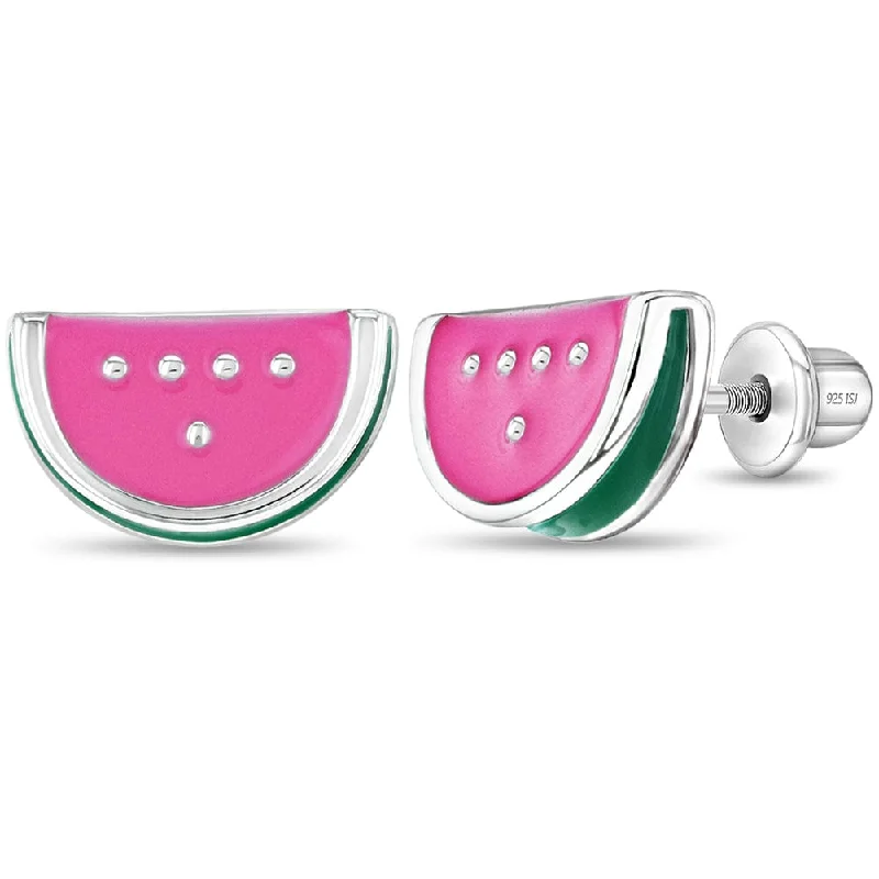 Yummy Watermelon Children's Earrings - Screw Back