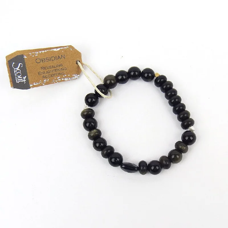 Scout Obsidian Stone Stacking Bracelet