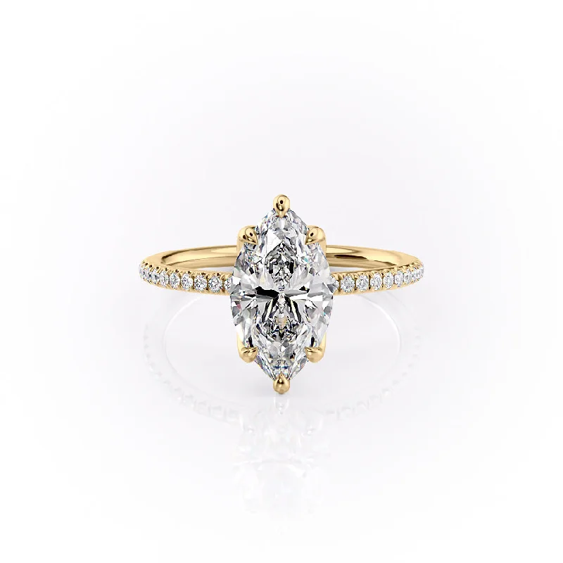 The Pave Lisa Set With A 4.5 Carat Marquise Moissanite